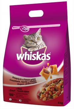Whiskas Dry s hovězím masem 3,8kg
