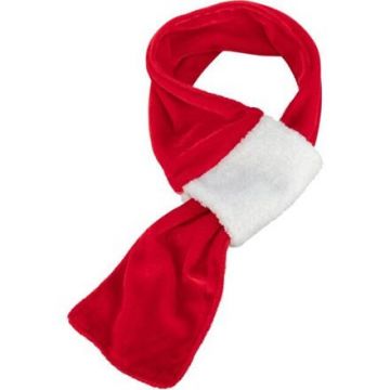 Xmas SCARF - vánoční sametová šála, červená/bílá
