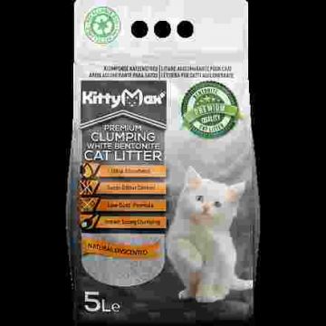 KITTYMAX hrudkující, bezprašný bílý bentonit 5 l