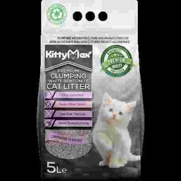 KITTYMAX hrudkující, bezprašný bílý bentonit LAVENDER 5 l
