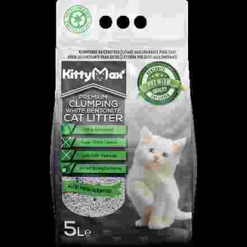 KITTYMAX hrudkující, bezprašný bílý bentonit ALOE VERA 5 l