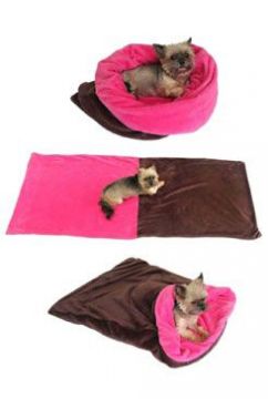 Spací pytel 3v1 tm.hnědá/tm.růžová XL pes č.71