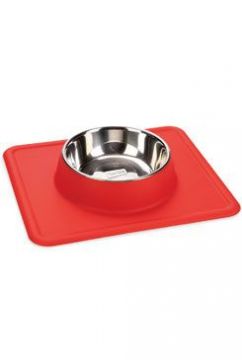 Miska nerez se silikon podložkou červená 350ml KAR