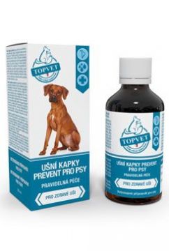 Ušní kapky Prevent pro kočky TOPVET 50ml