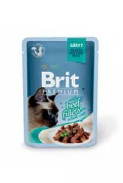 Brit Premium Cat D Fillets in Gravy With Beef 85g