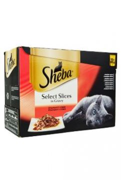 Sheba kapsa Slices in Gravy Šťavnatý výběr 12pack