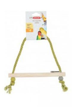 Houpačka pro ptáky dřevěná s provazem 27cm