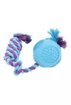 Hračka pes ROPE BALL gumový 33cm mix barev