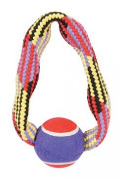 Hračka pes TENNIS BALL ROPE kruh 23cm