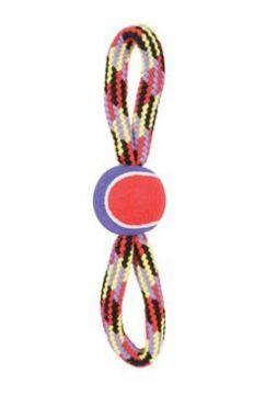 Hračka pes TENNIS BALL ROPE osmička 36cm